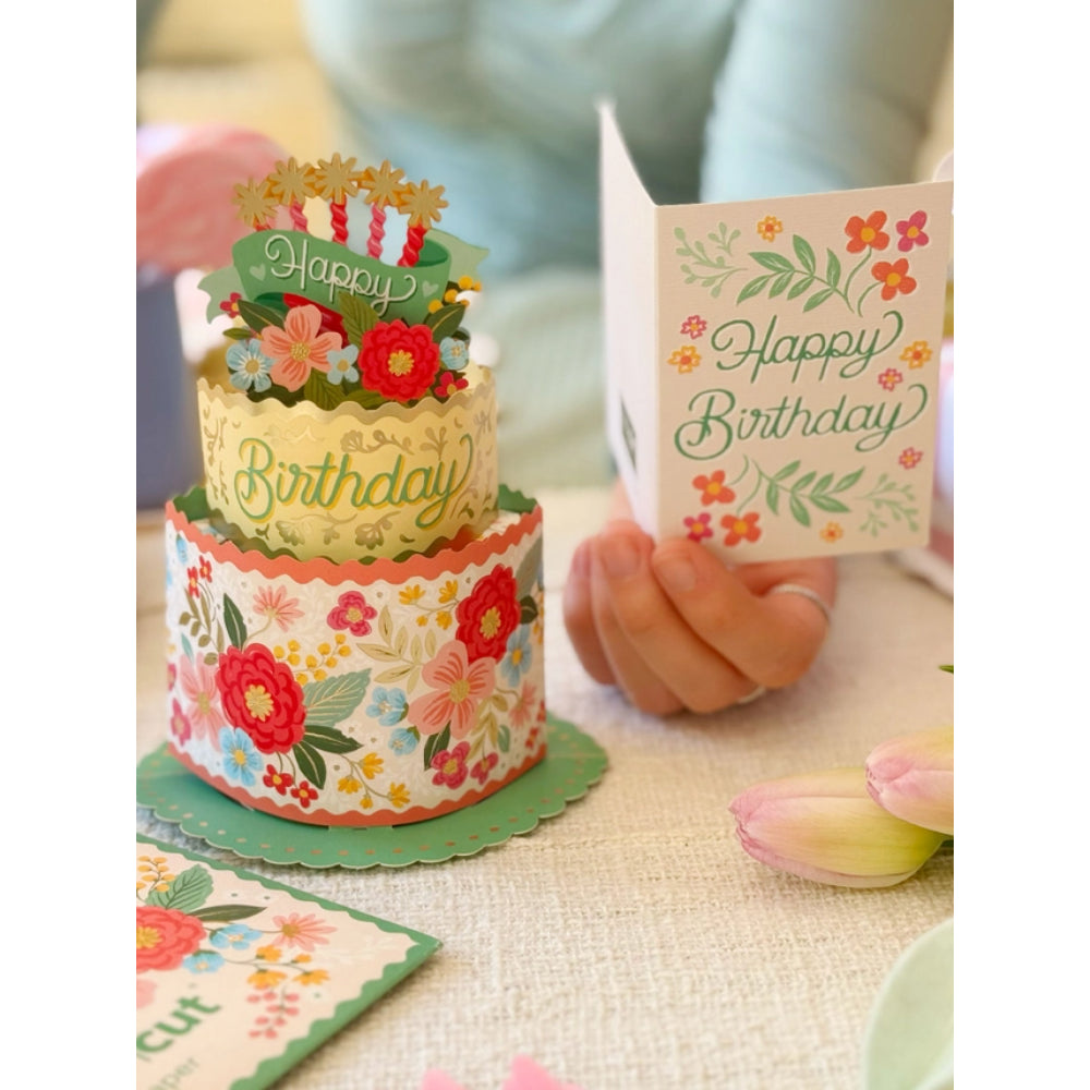 Mini Blooming Birthday Cake Greeting Cards