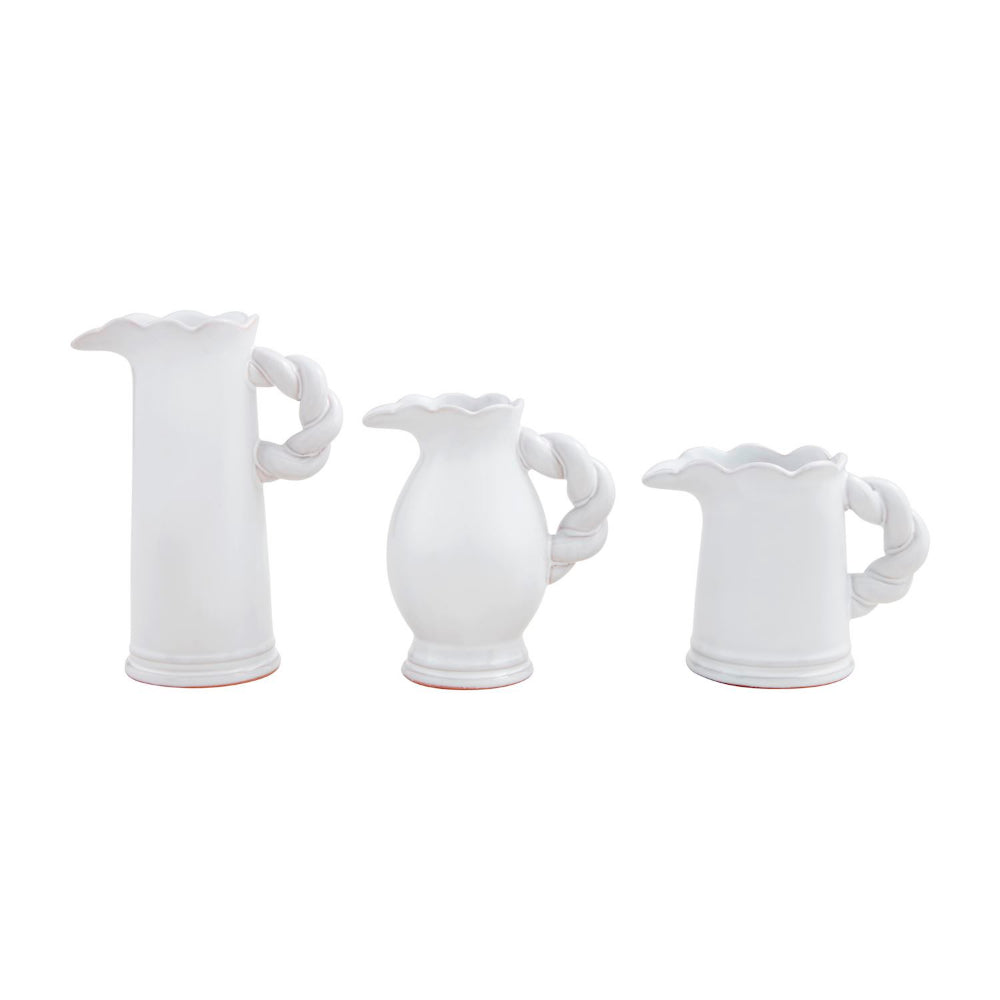 Mud Pie Twisted Handle Pitcher Vases