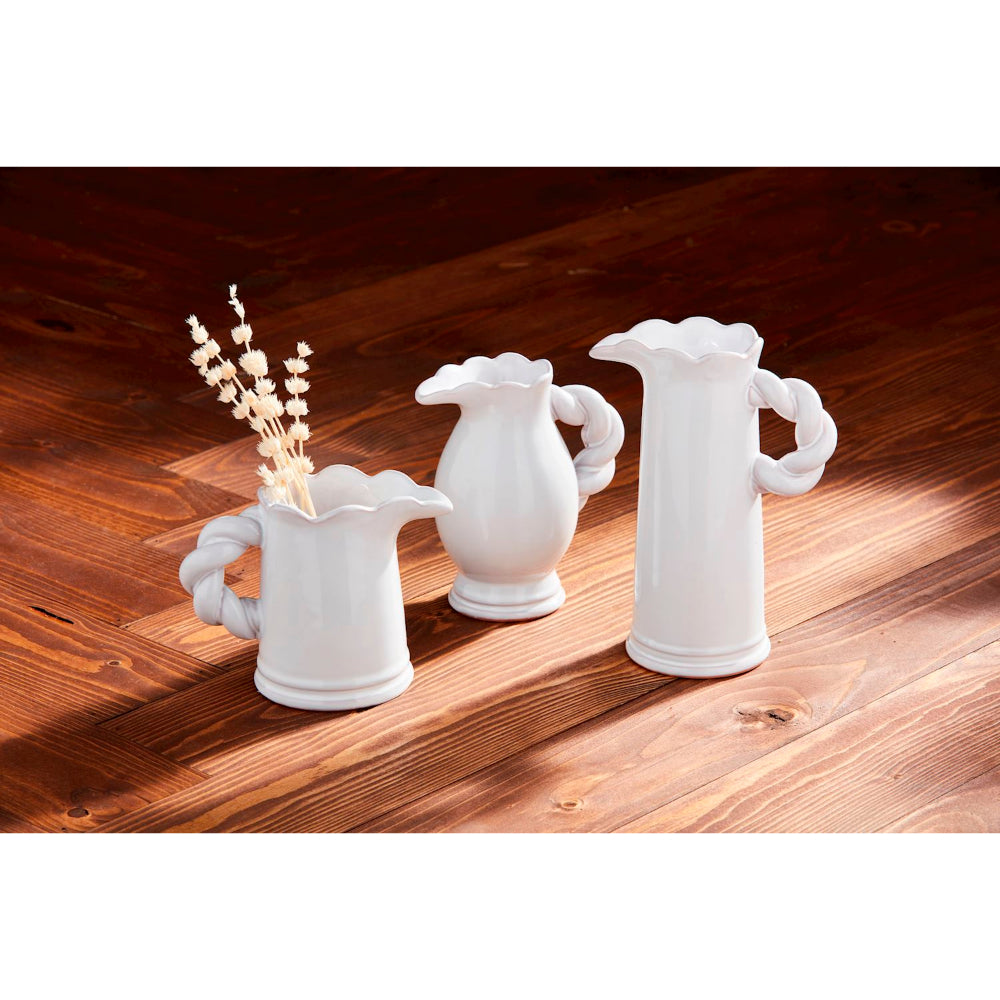 Mud Pie Twisted Handle Pitcher Vases