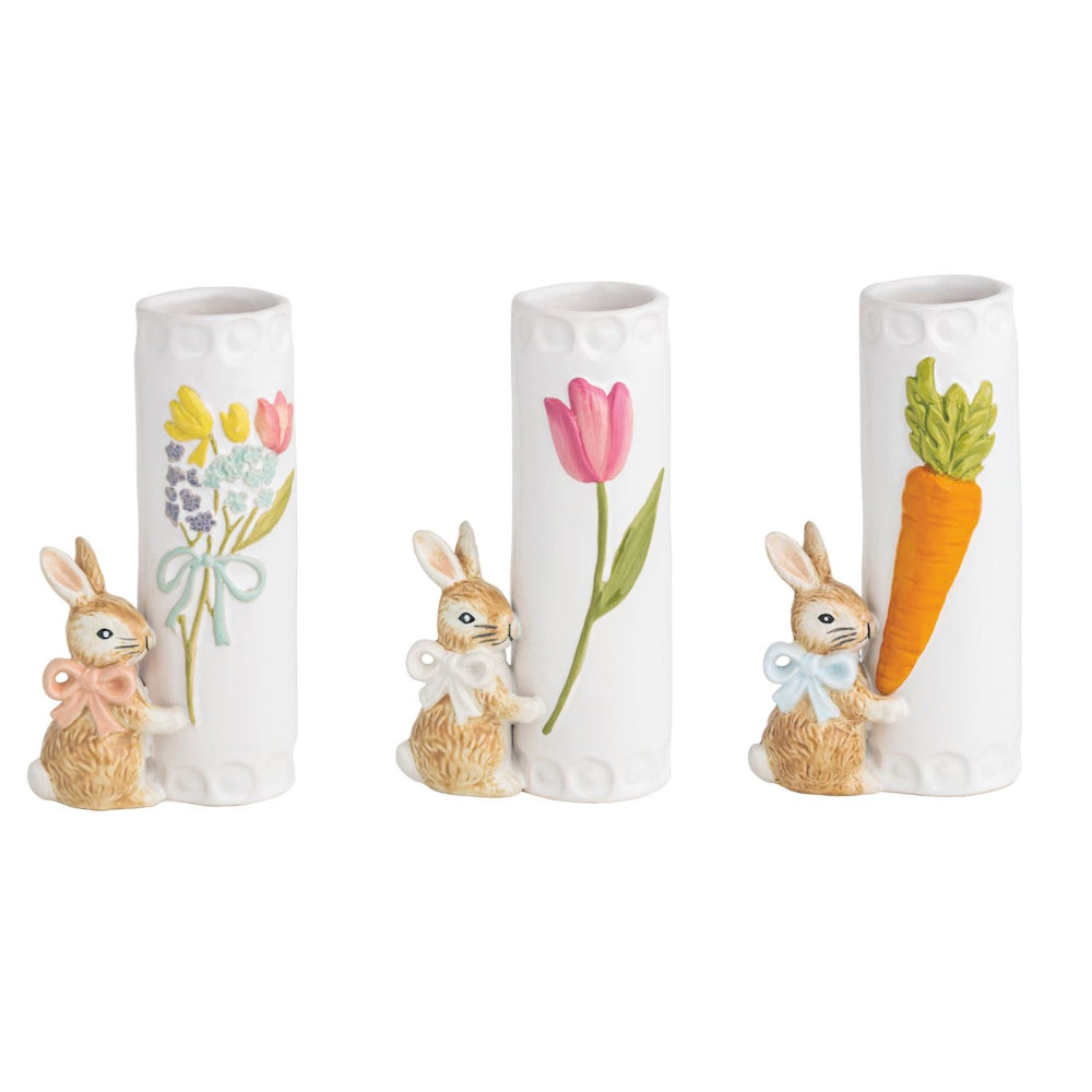 Mud Pie Bow Bunny Bud Vases
