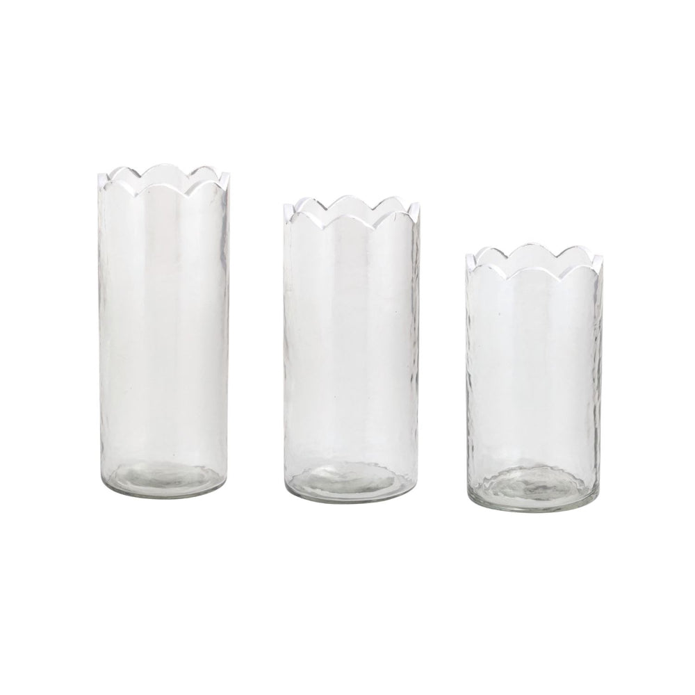 Mud Pie Scalloped Glass Bud Vases
