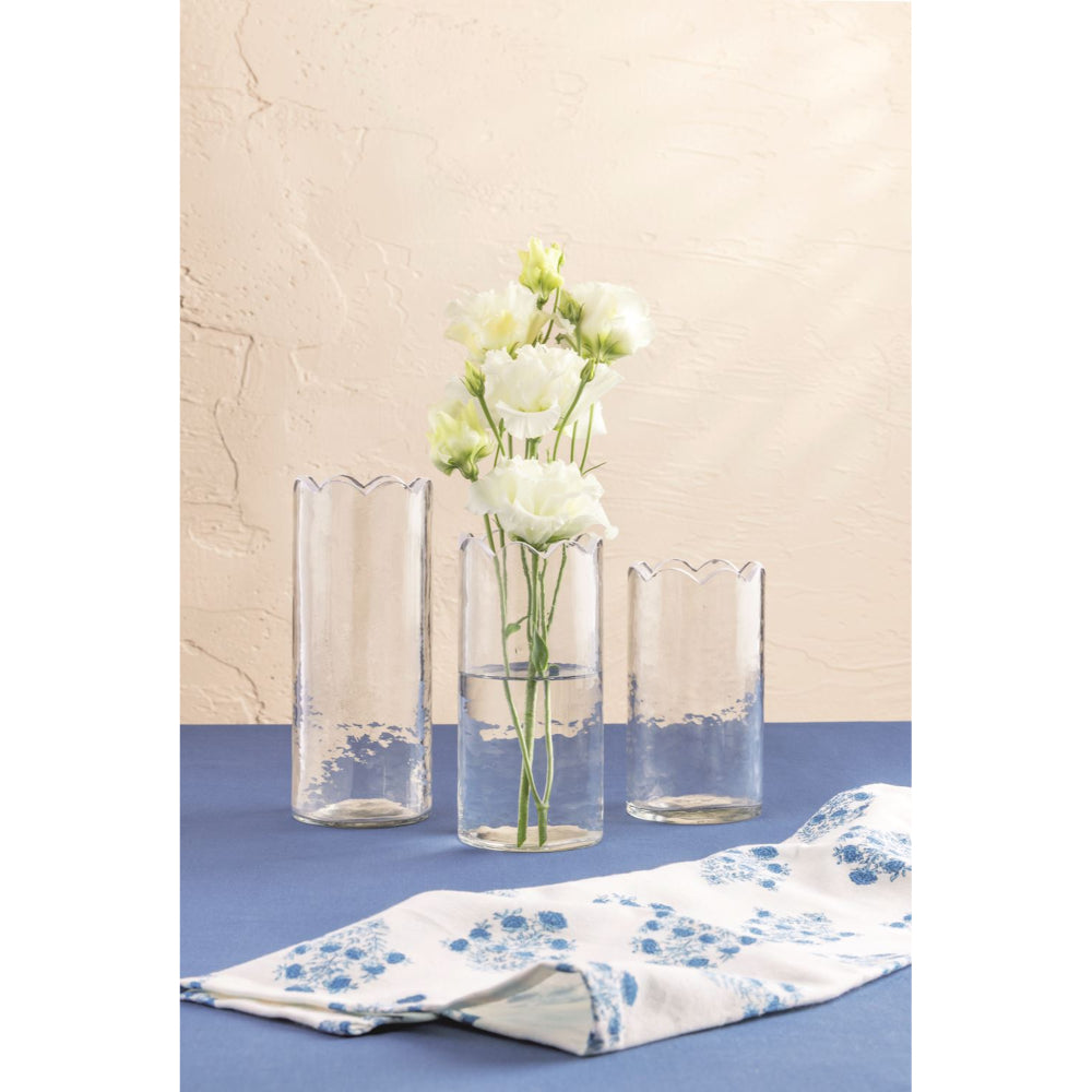 Mud Pie Scalloped Glass Bud Vases