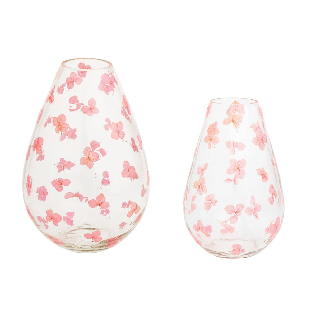 Mud Pie Pink Pressed Flower Vases