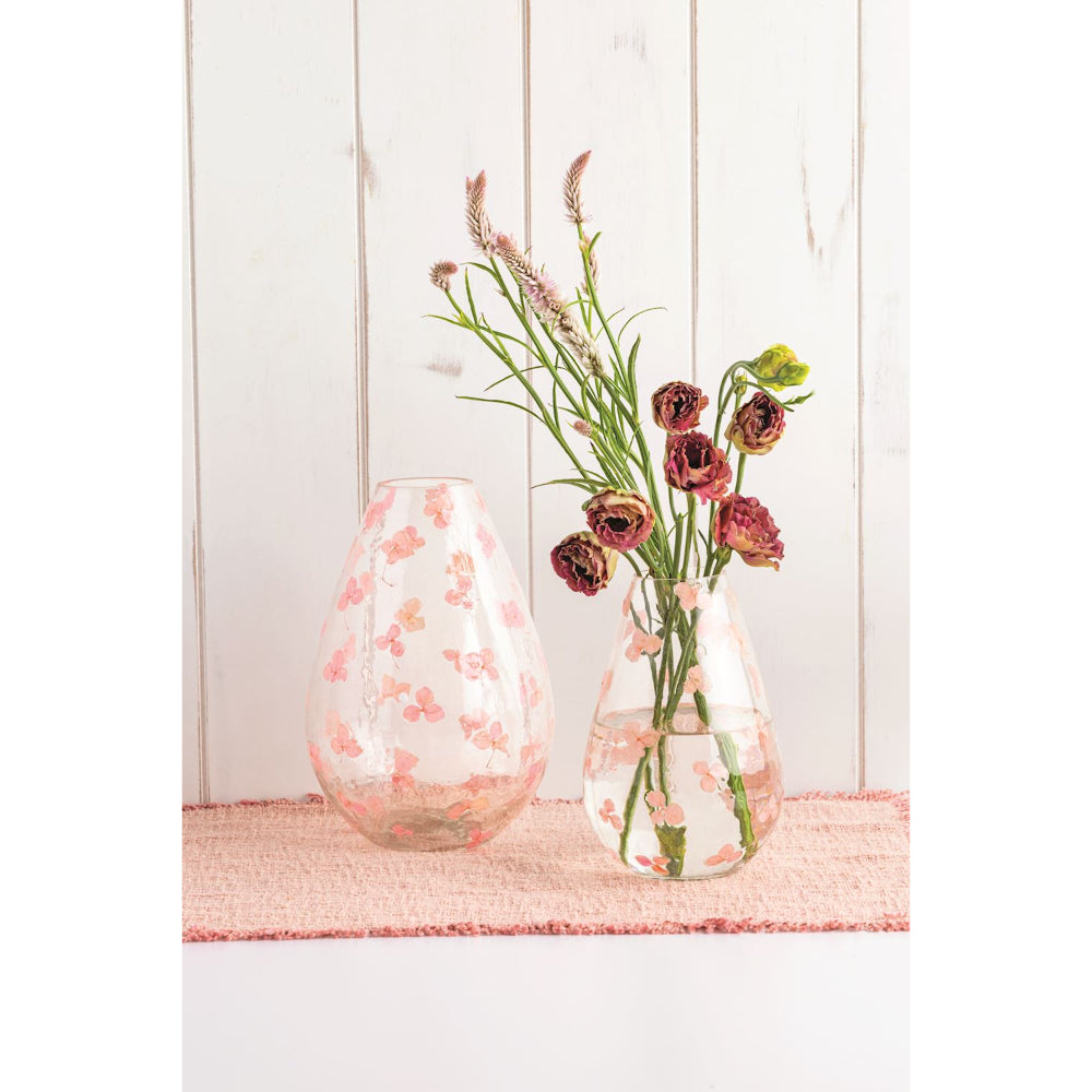 Mud Pie Pink Pressed Flower Vases