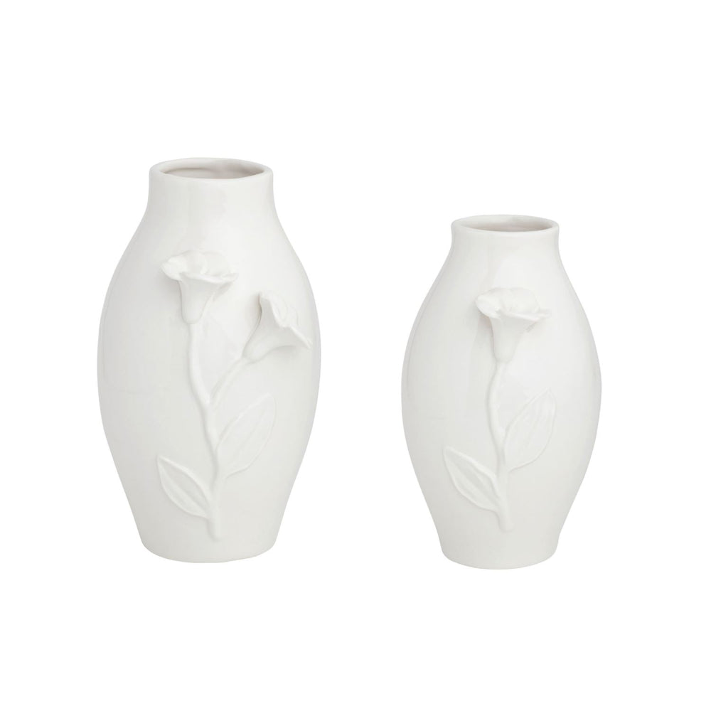 Mud Pie White Flower Vases
