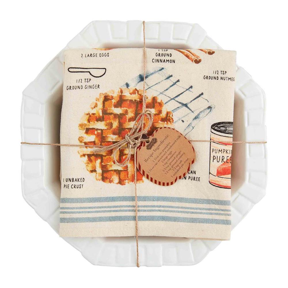 Mud Pie Pumpkin Pie Dish and Towel