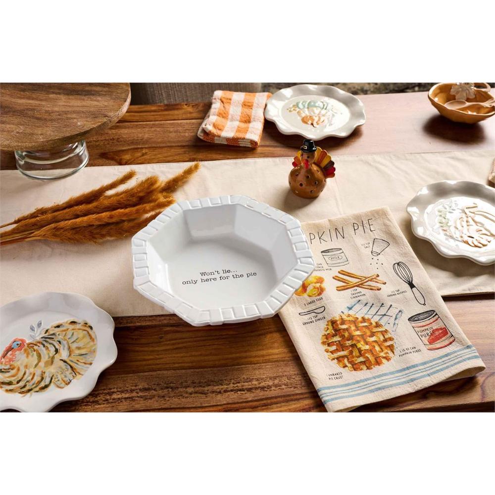 Mud Pie Pumpkin Pie Dish & Towel Set
