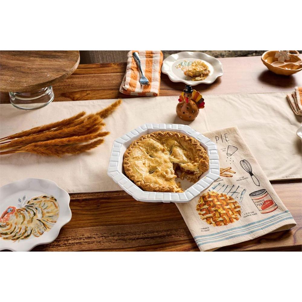 Mud Pie Pumpkin Pie Dish & Towel Set