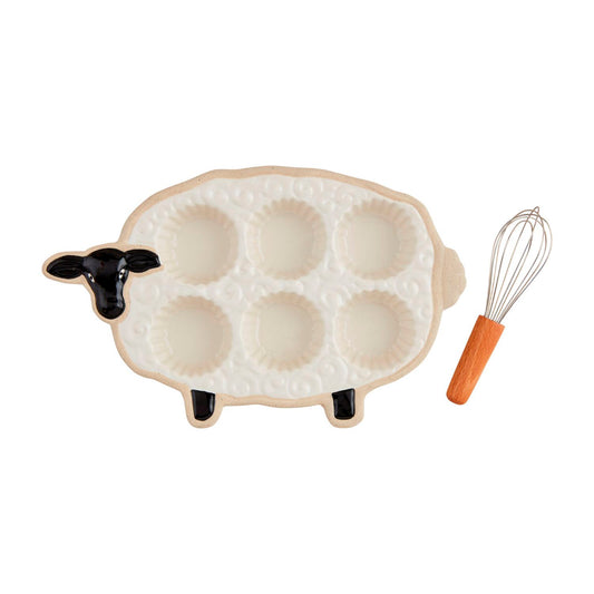 Mud Pie Sheep Muffin Tray Set