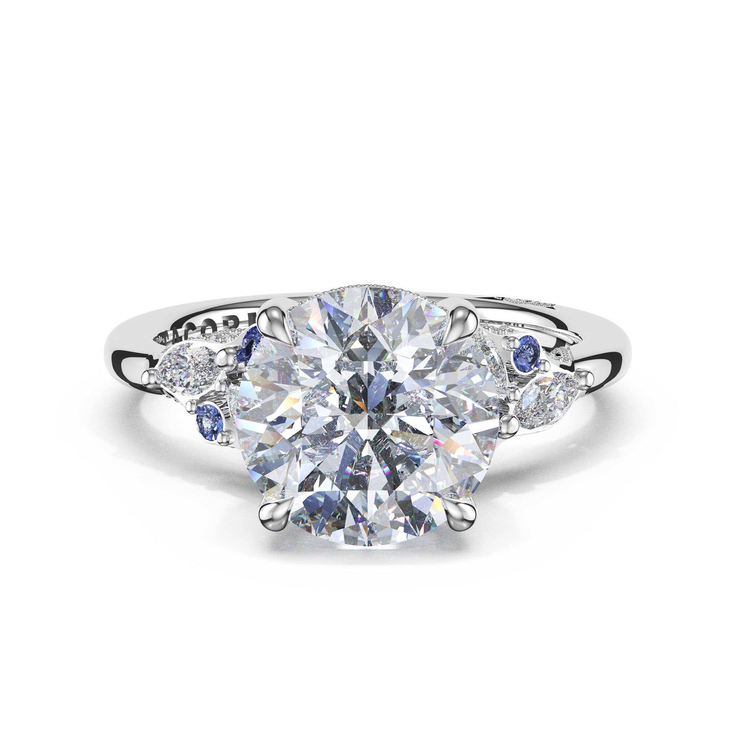 Diamond ring with a white background