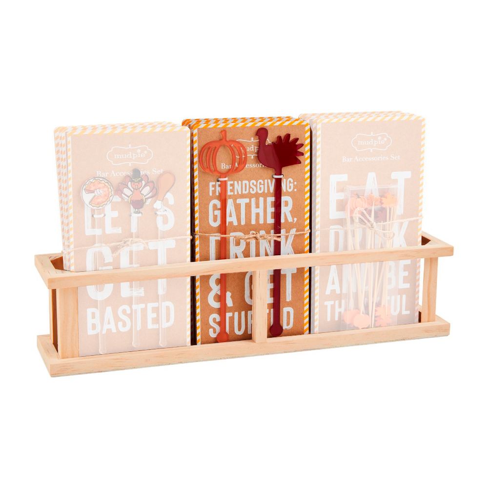 Mud Pie Thanksgiving Cocktail Accessory Sets