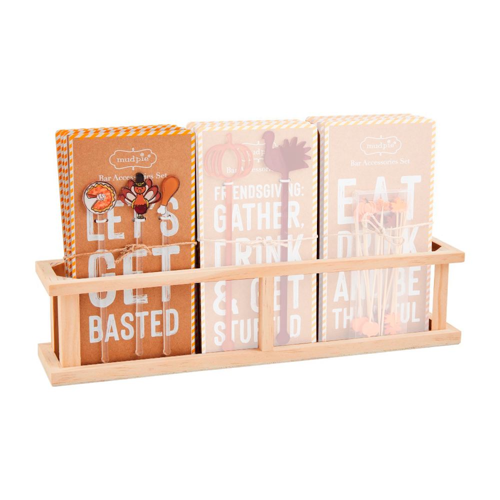 Mud Pie Thanksgiving Cocktail Accessory Sets