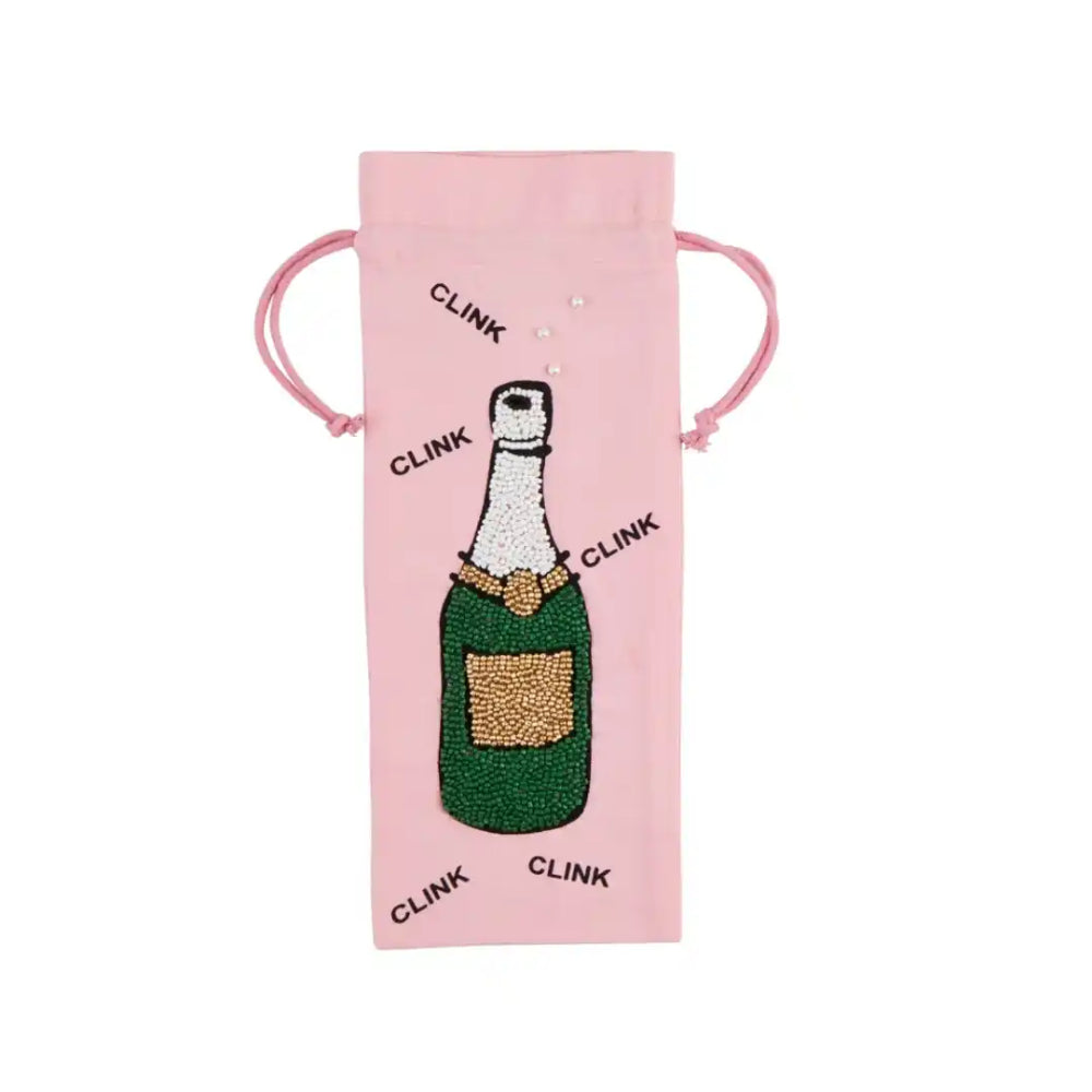 Mud Pie Beaded Wine Bottle Bag