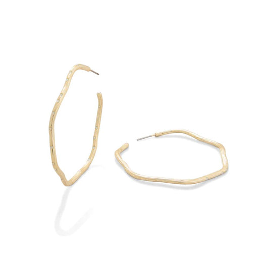 Sand Bar Wave Hoop Earrings - White Opal