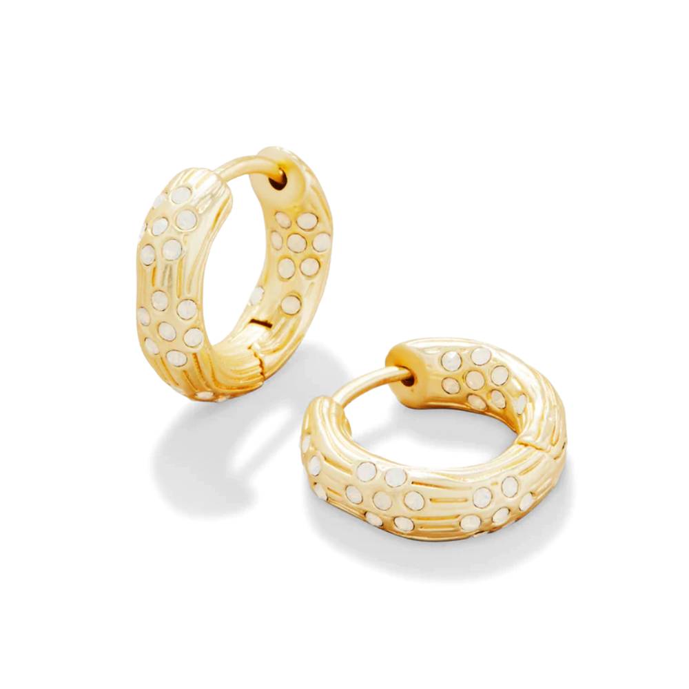 Spartina Sand Bar Midi Hoop Earring White Opal