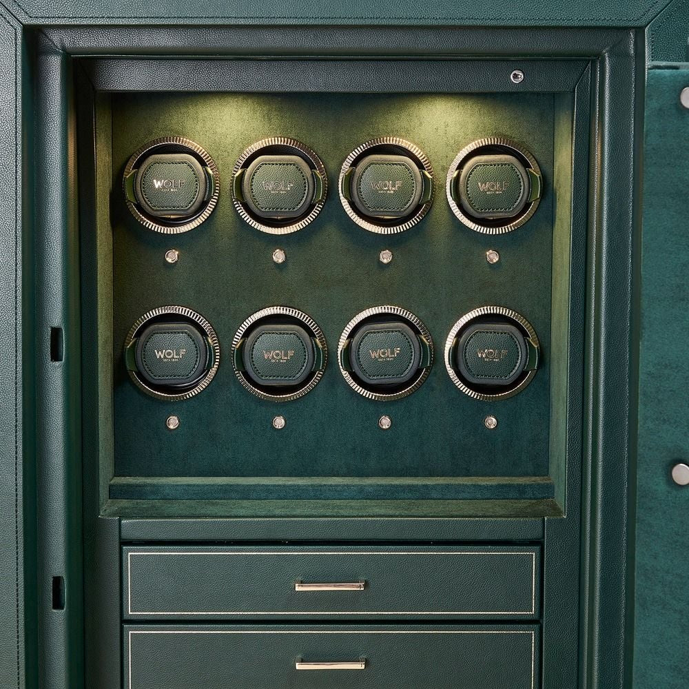 Green vault with multiple compartments for watches