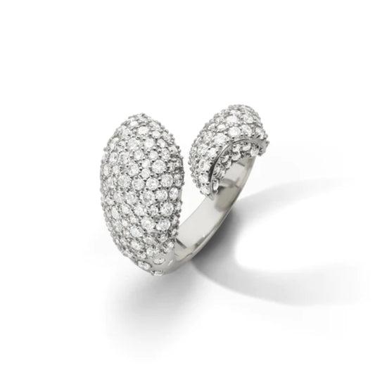 Monica Rich Kosann "Perseverance" Fish Pave White Sapphire Ring
