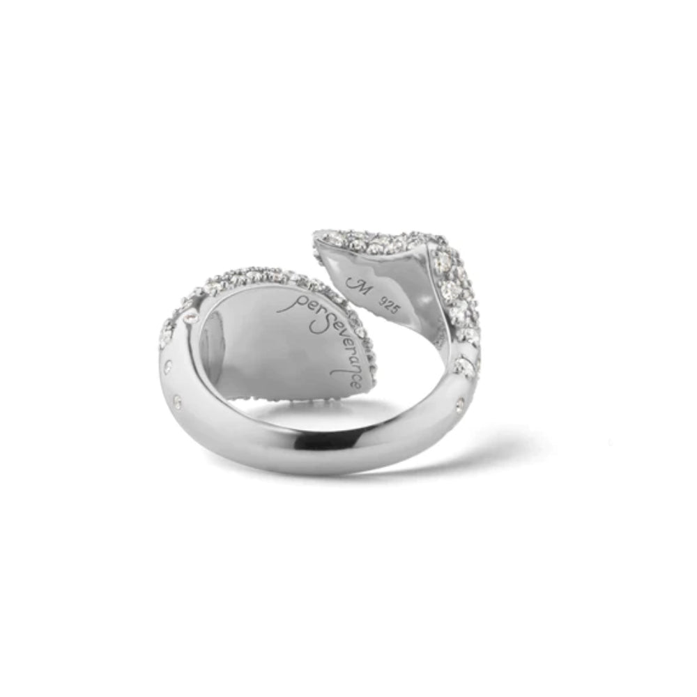 Monica Rich Kosann "Perseverance" Fish Pave White Sapphire Ring