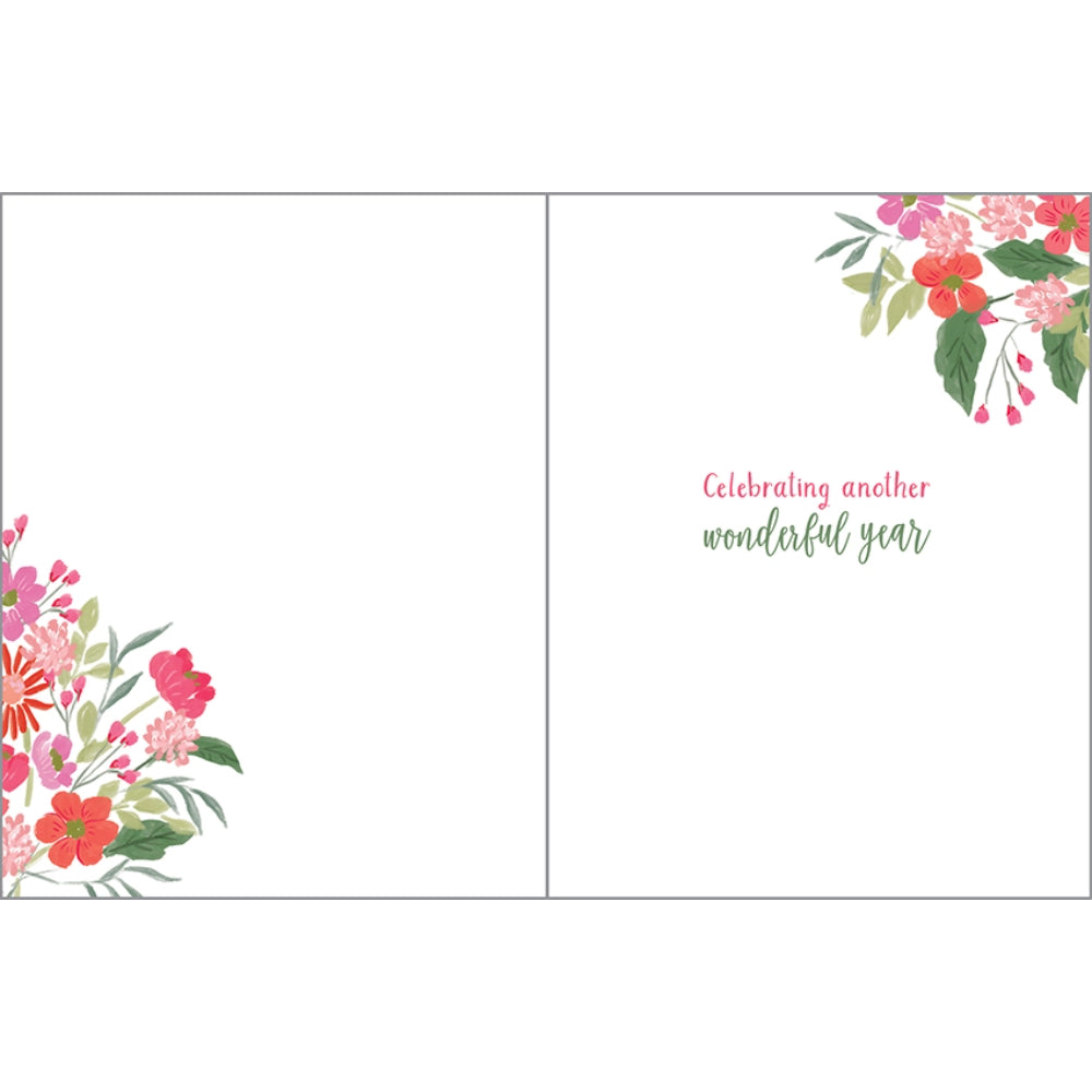 Gina B Designs Charming Flower Vase Anniversary Greeting Card