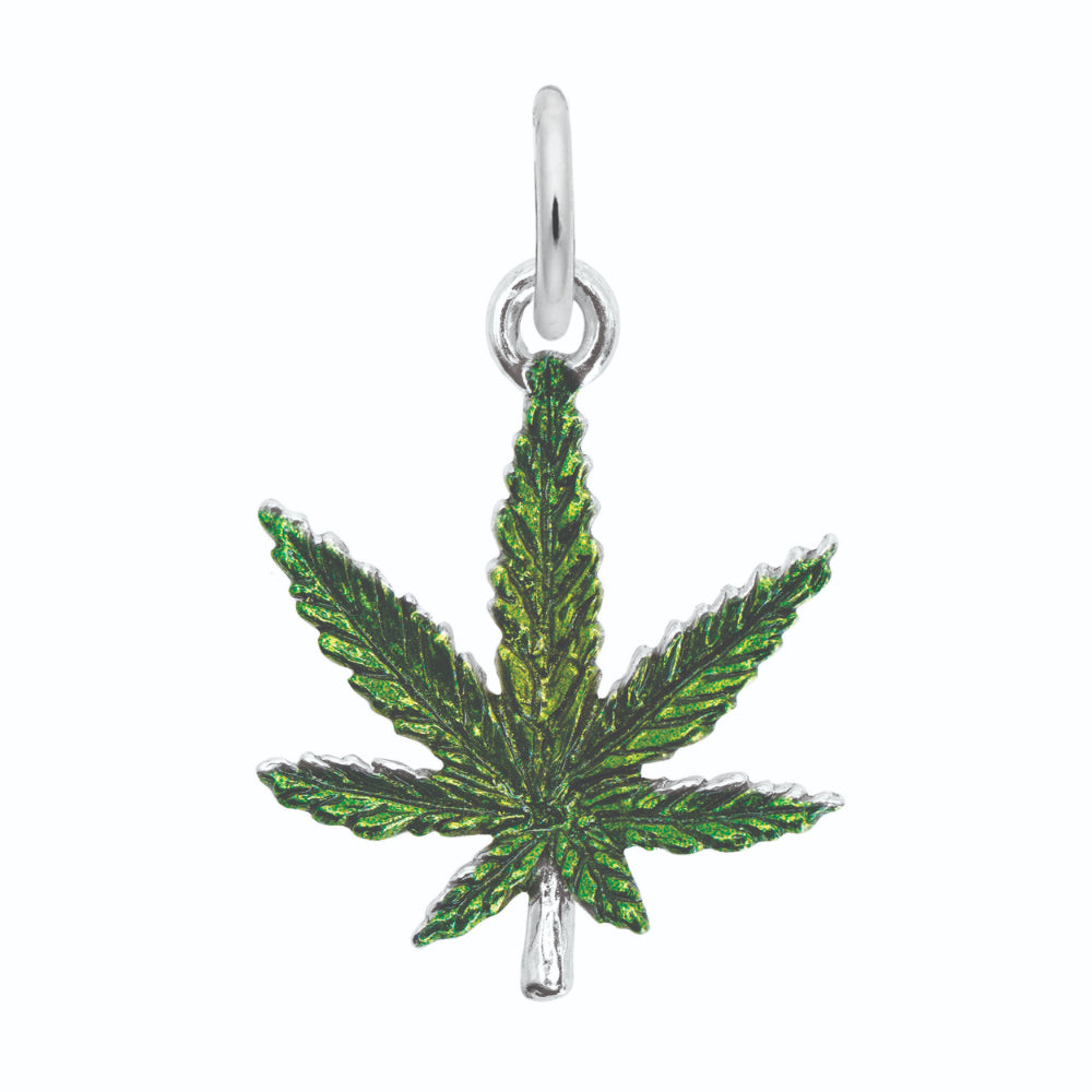 4969-001 Painted Marijuana Leaf Charm