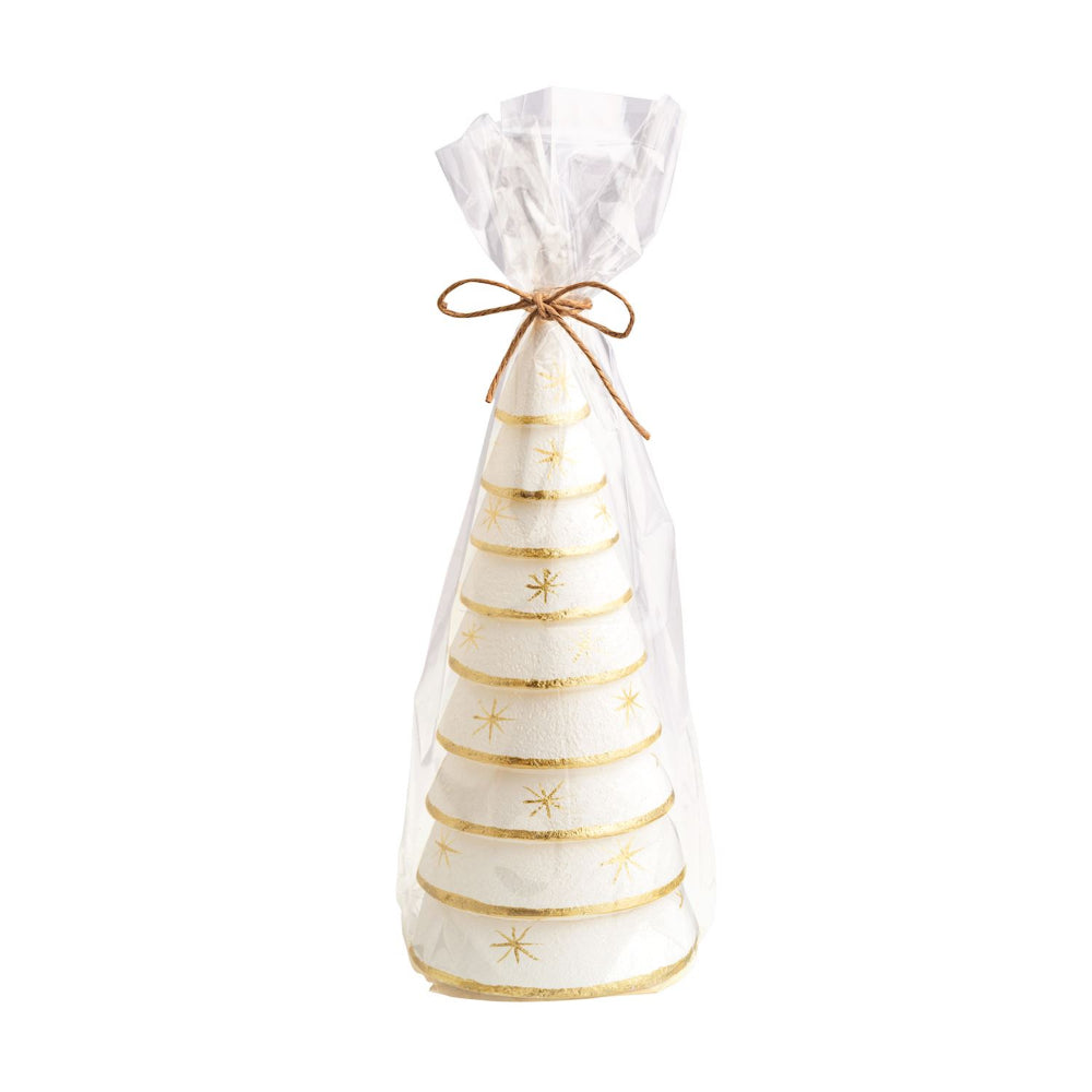 Christmas tree candle on a white background. 