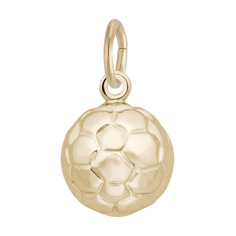 Gold soccer ball on a white background 