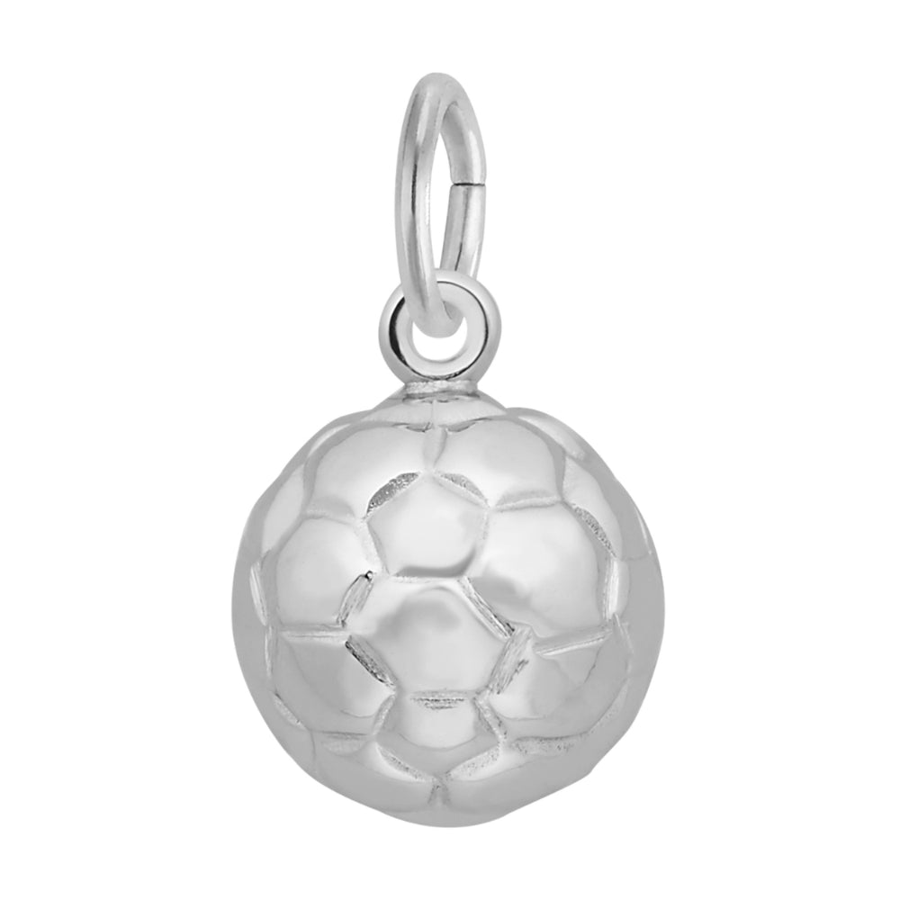 Silver soccer ball on a white background 
