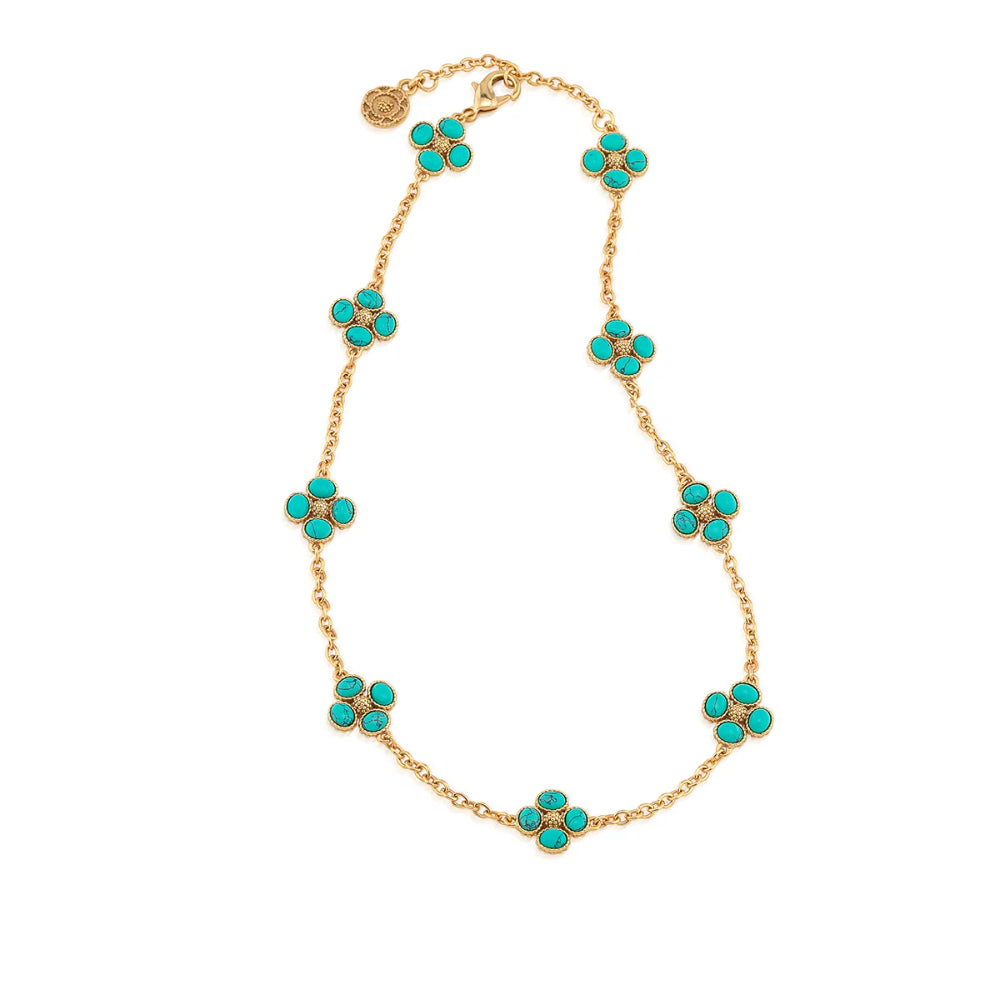 Capucine De Wulf Berry Clover Double Sided Necklace - Turquoise
