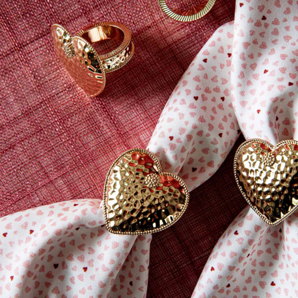 Juliska Berry & Thread Heart Napkin Ring Set of 4 - Gold