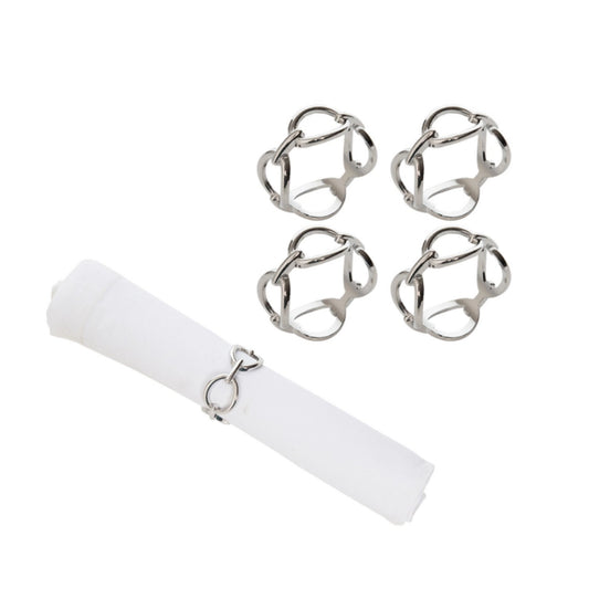 Silver Chain Link Napkin Ring - Set 4