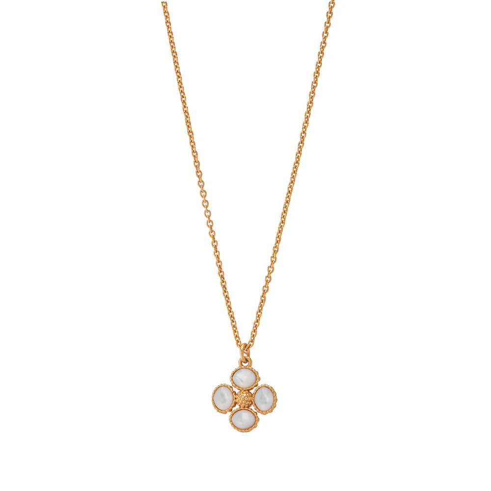 Capucine De Wulf Berry Clover Double Sided Charm Necklace - Mother of Pearl