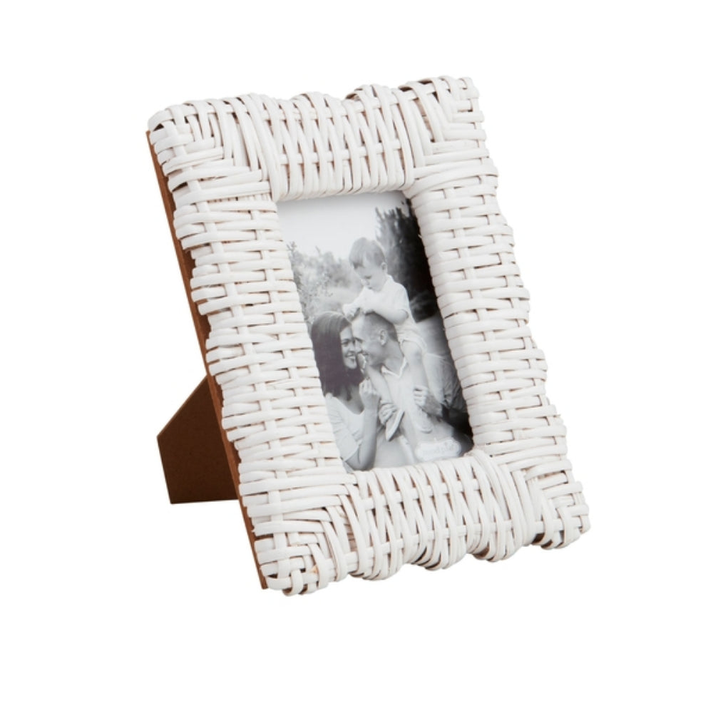 Mud Pie White Woven Frame