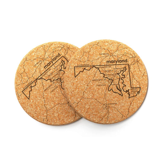 Well Told Maryland Cork Coaster- Set of 2