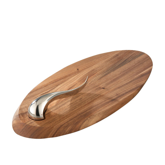 Nambe Swoop Cheeseboard With Knife
