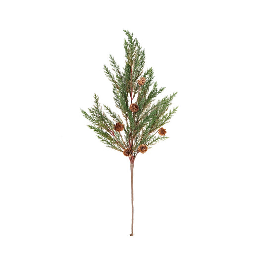 Holiday Depot 24in Spray-Dark Green Country Cypress Pine With Pine Cone