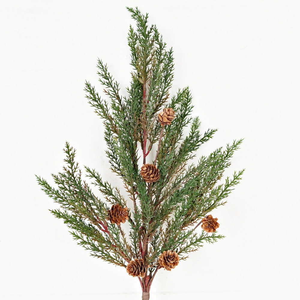 Holiday Depot 24in Spray-Dark Green Country Cypress Pine With Pine Cone