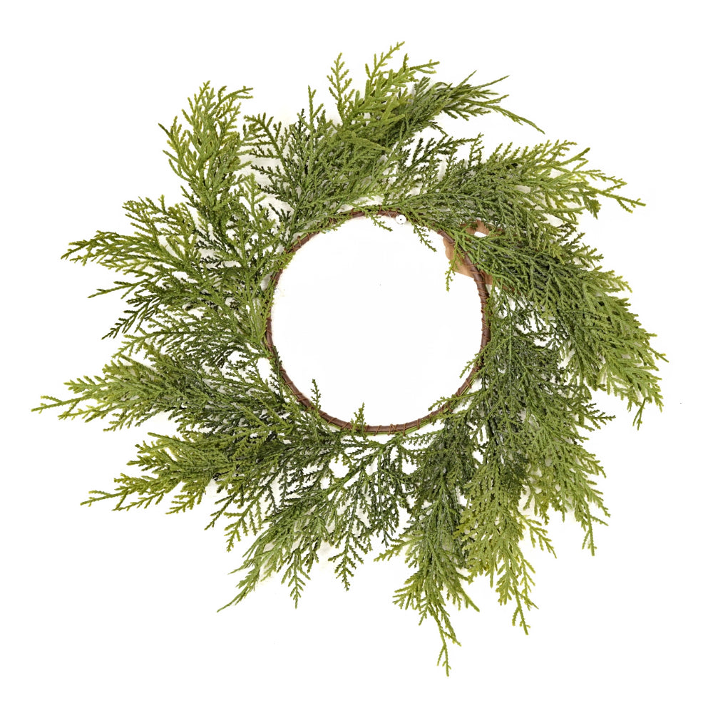 Holiday Depot 6.5in Ring-Superior Real Touch Mix Cedar Wreath