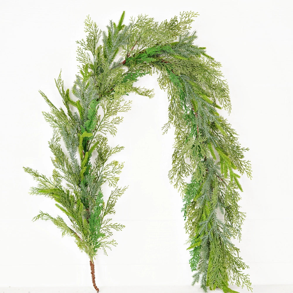 Holiday Depot 5ft Garland-Mix Real Touch Cedar and Norfolk Pines