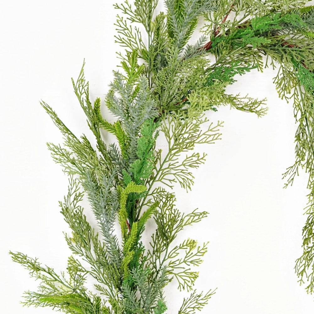 Holiday Depot 5ft Garland-Mix Real Touch Cedar and Norfolk Pines