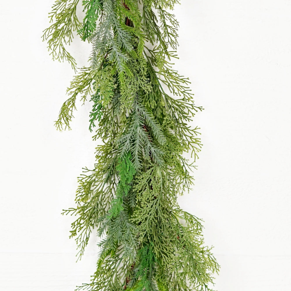 Holiday Depot 5ft Garland-Mix Real Touch Cedar and Norfolk Pines
