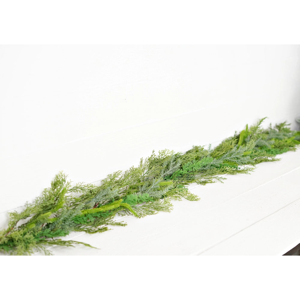 Holiday Depot 5ft Garland-Mix Real Touch Cedar and Norfolk Pines