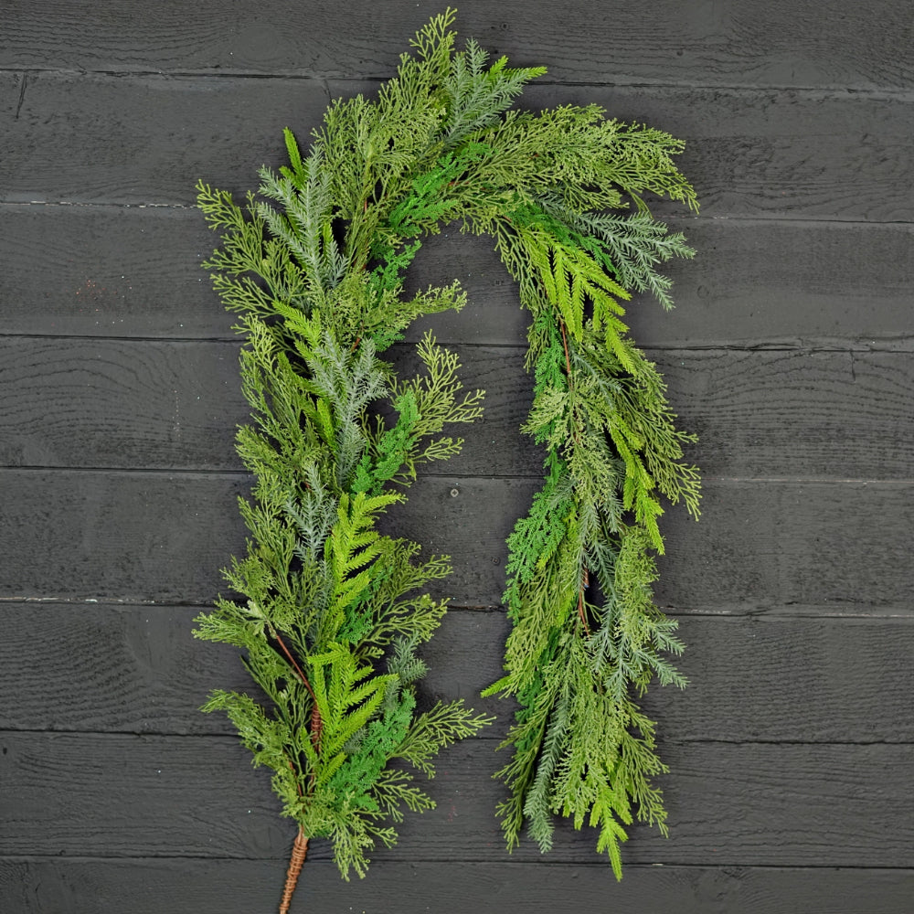 Holiday Depot 5ft Garland-Mix Real Touch Cedar and Norfolk Pines