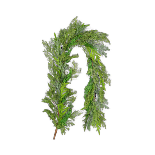 Holiday Depot 5ft Garland-Mix Real Touch Cedar and Norfolk Pines