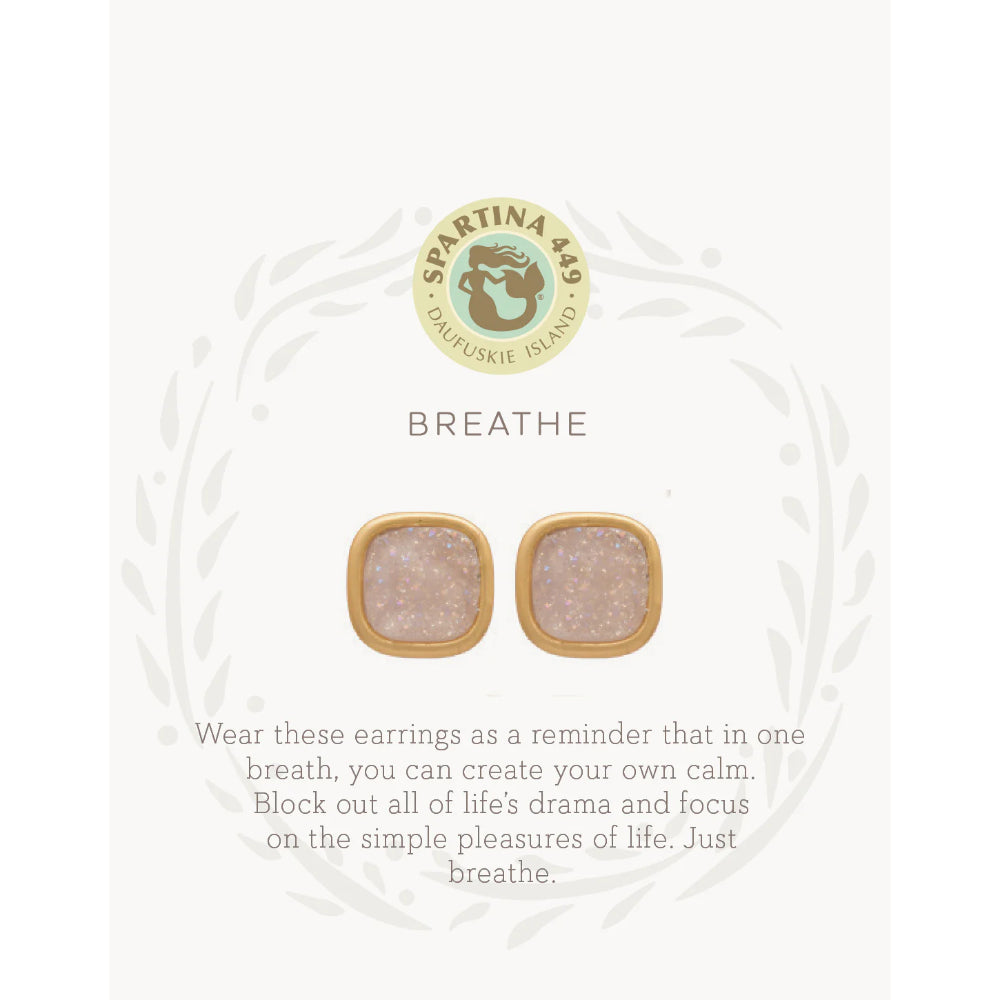Spartina Sea La Vie Druzy Stud Earrings - Breathe/Cream Druzy