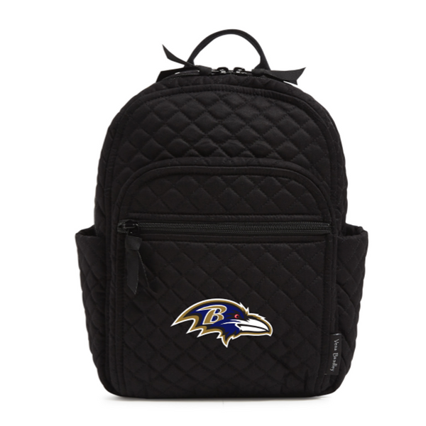 Vera Bradley Small Backpack Women in Black with Baltimore Ravens