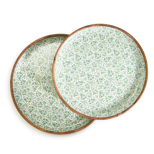 Two's Company Countryside Hand-Crafted Wood Round Tray (In Store Pick Up)