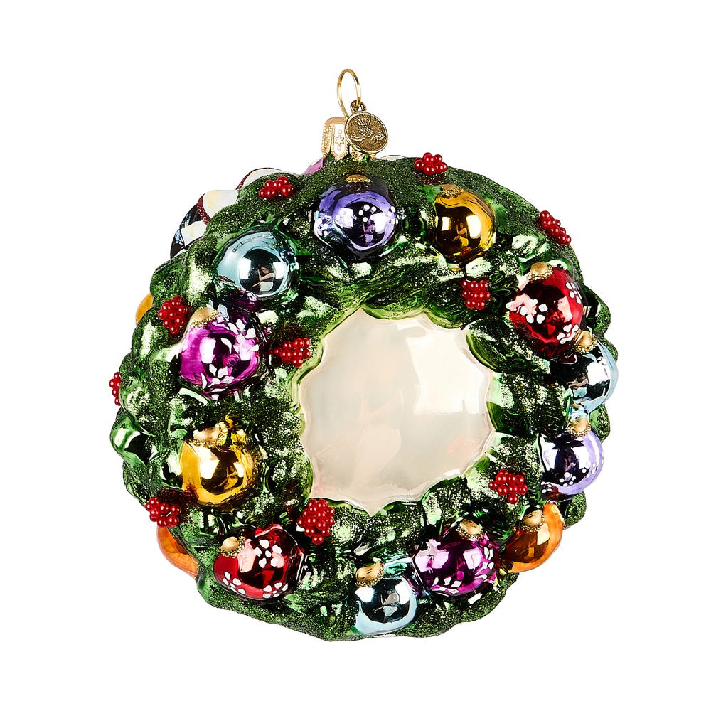 MacKenzie-Childs 2025 Floral Wreath Glass Ornament