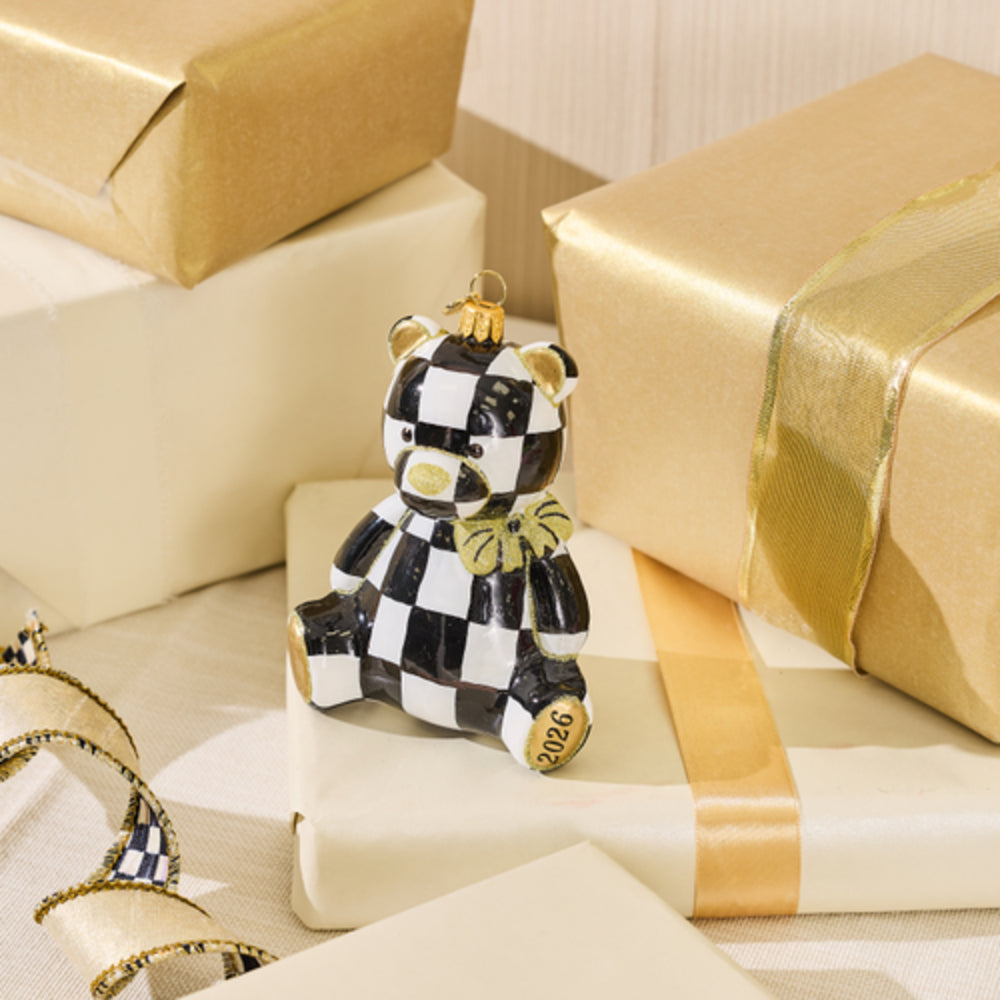 MacKenzie-Childs 2026 Courtly Bear Glass Ornament