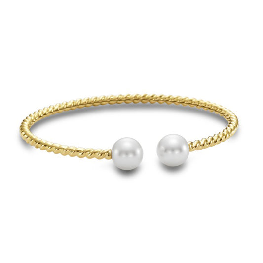Mastoloni 18k Gold Flexible Cuff Pearl Bracelet
