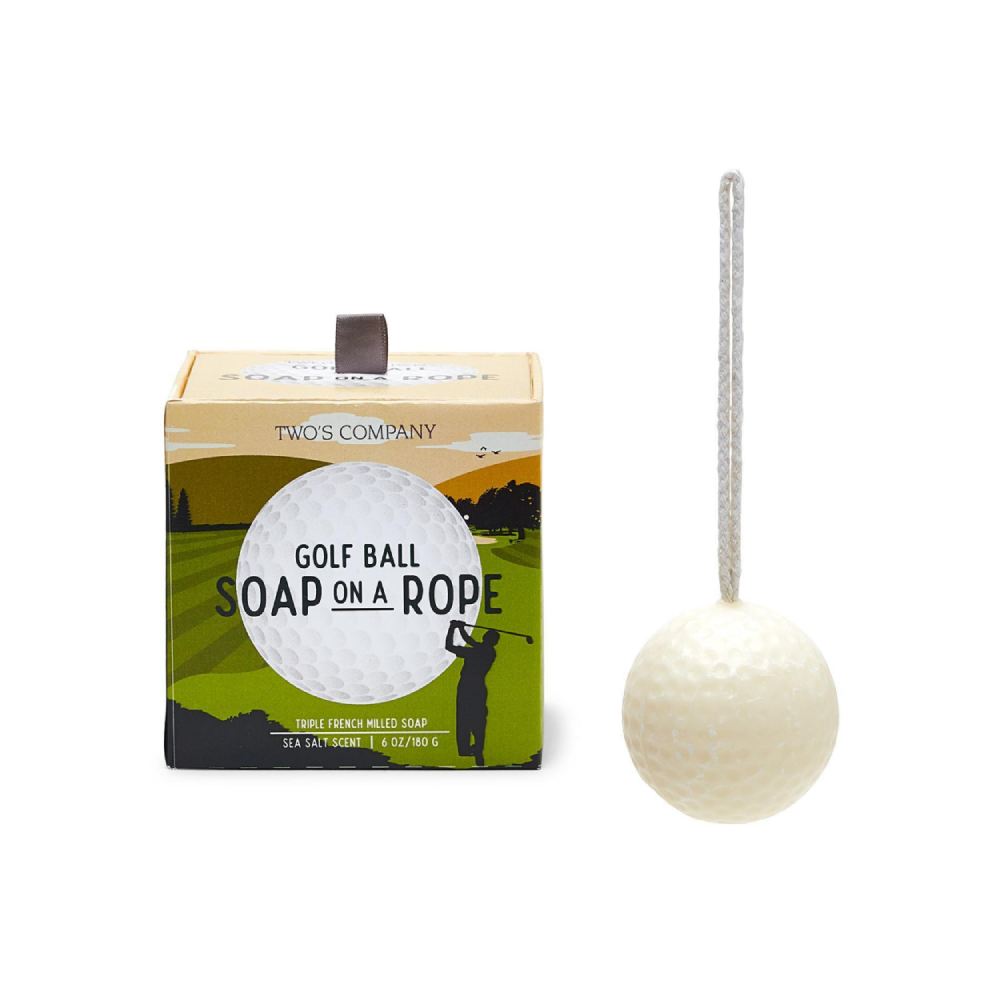 Two's Company Golf Ball On A Rope Triple French Milled Soap with Sea Salt Scent in Gift Box